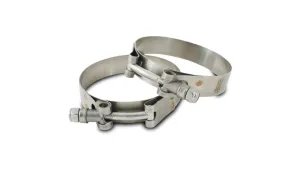 Vibrant Stainless Steel T-Bolt Clamps (Pack of 2) - For 2.50" Pipe - Clamp Range: 2.75"-3.00"  - 2793