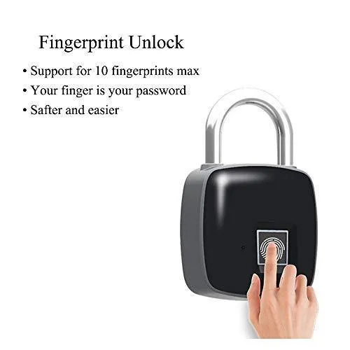 Waterproof Finger print Anti-theft Keyless Padlock