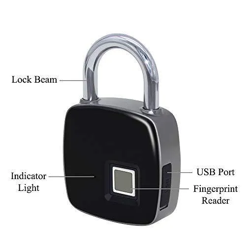 Waterproof Finger print Anti-theft Keyless Padlock