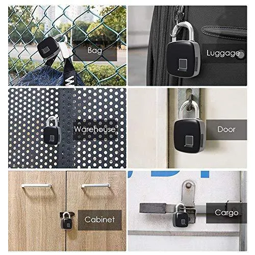 Waterproof Finger print Anti-theft Keyless Padlock