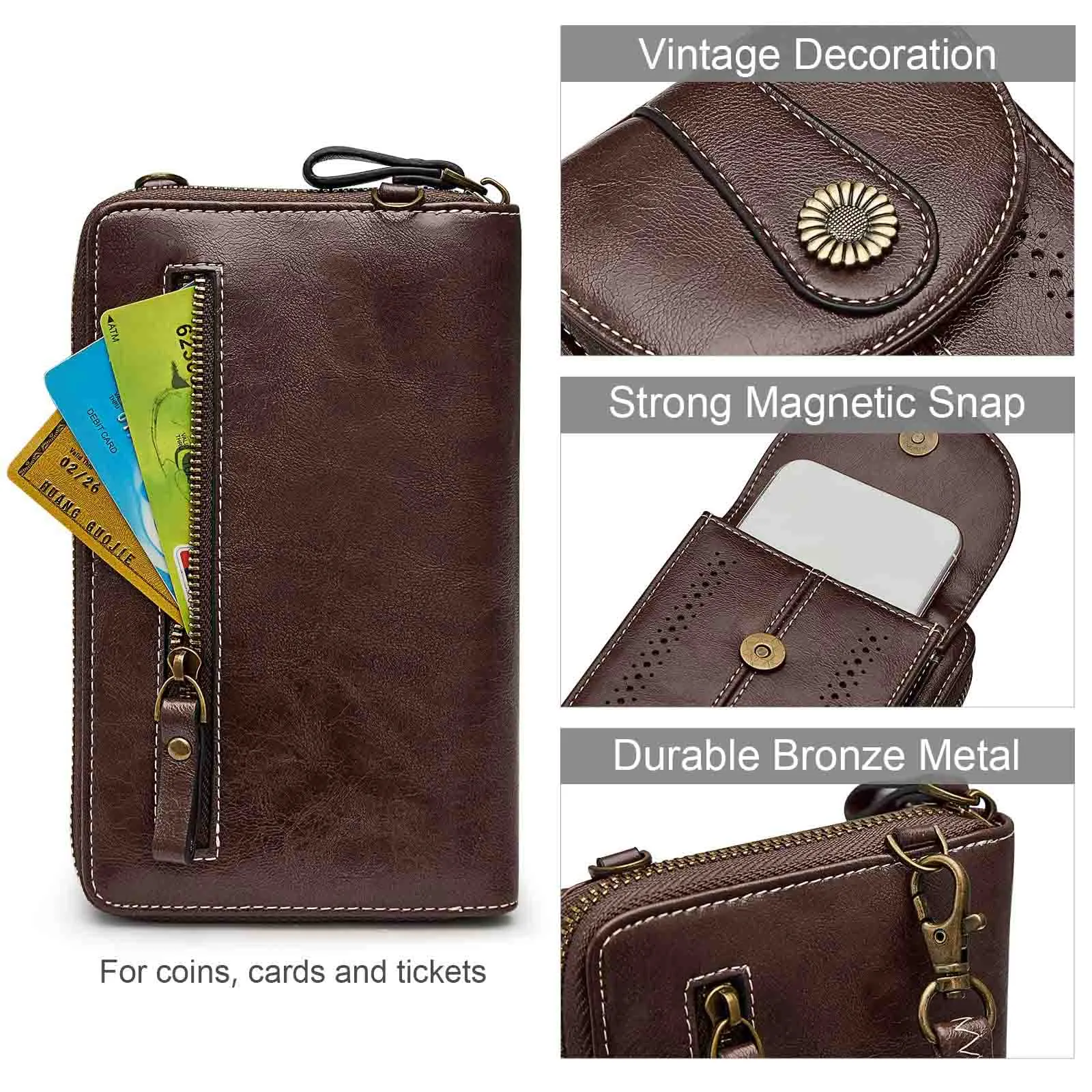 Women Rfid Blocking Crossbody Cell Phone Purse