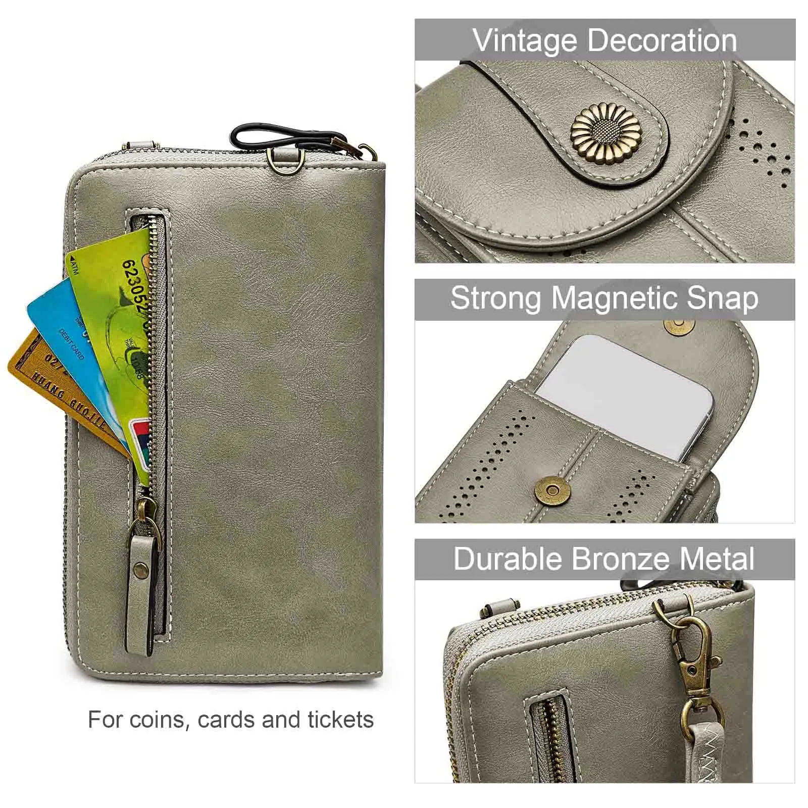 Women Rfid Blocking Crossbody Cell Phone Purse