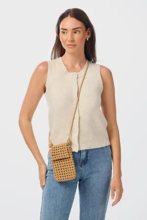 Woven Crossbody Bag - Tan