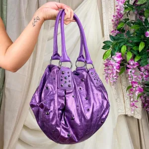 Y2K Metallic Studded Hobo Bag 💜☠️