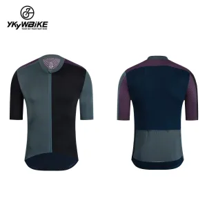 YKYW 2024 Men's New Cycling Jersey Moisture Wicking Quick Dry Multiple Color Combinations Colorblocking Gray Black