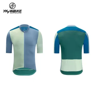 YKYW 2024 Men's New Cycling Jersey Moisture Wicking Quick Dry Multiple Color Combinations Colorblocking Light Blue Light Green