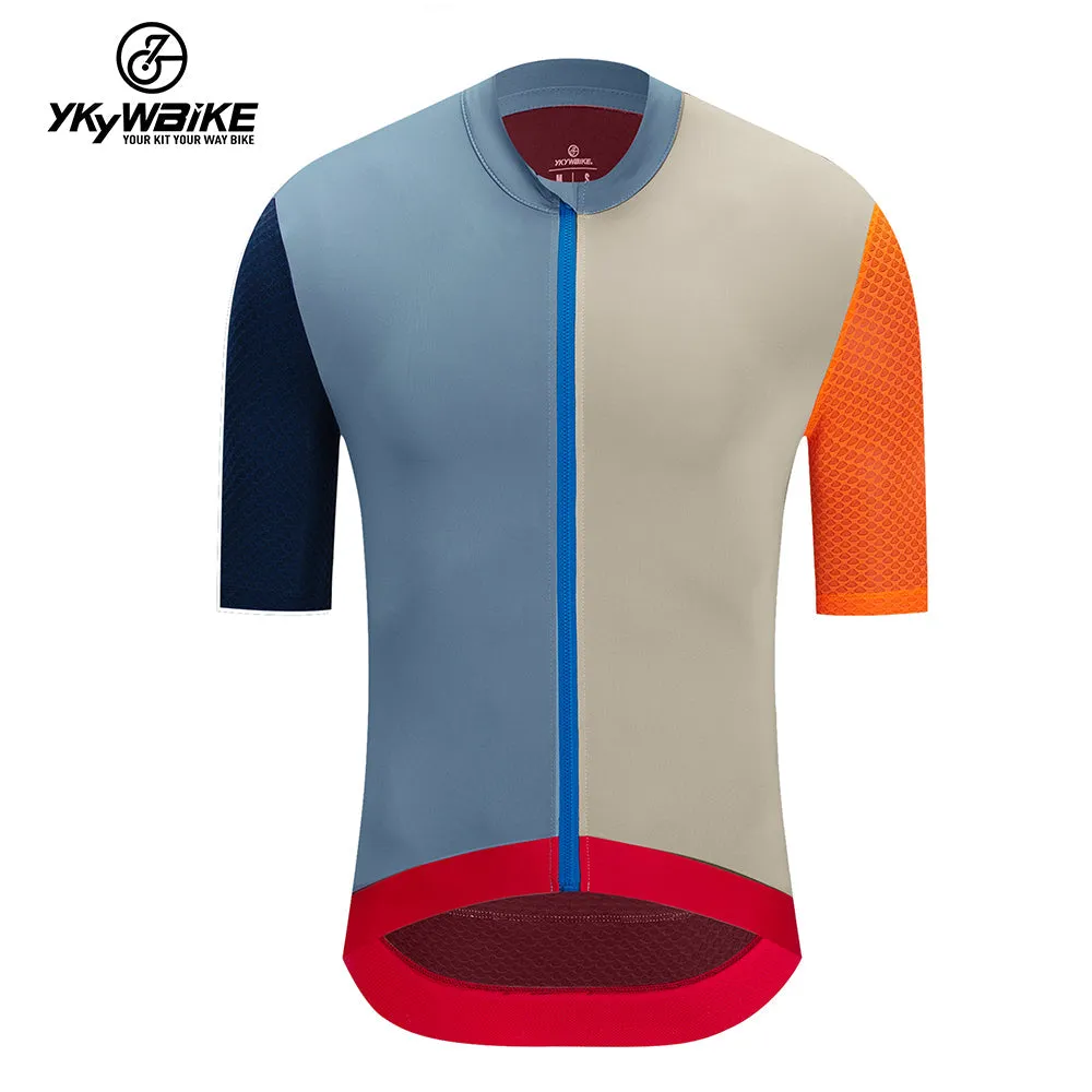 YKYW 2024 Men's New Cycling Jersey Moisture Wicking Quick Dry Multiple Color Combinations Colorblocking Light Blue Light Green