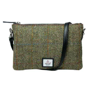 Zip Purse Bag Country Green Harris Tweed